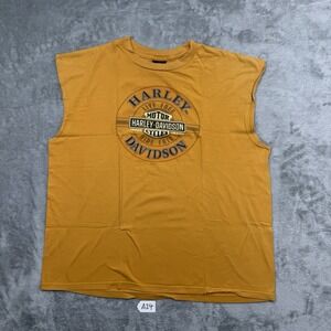 Harley Davidson Live Free Ride Free Yellow Sleeveless Wabash IN SIZE XXL